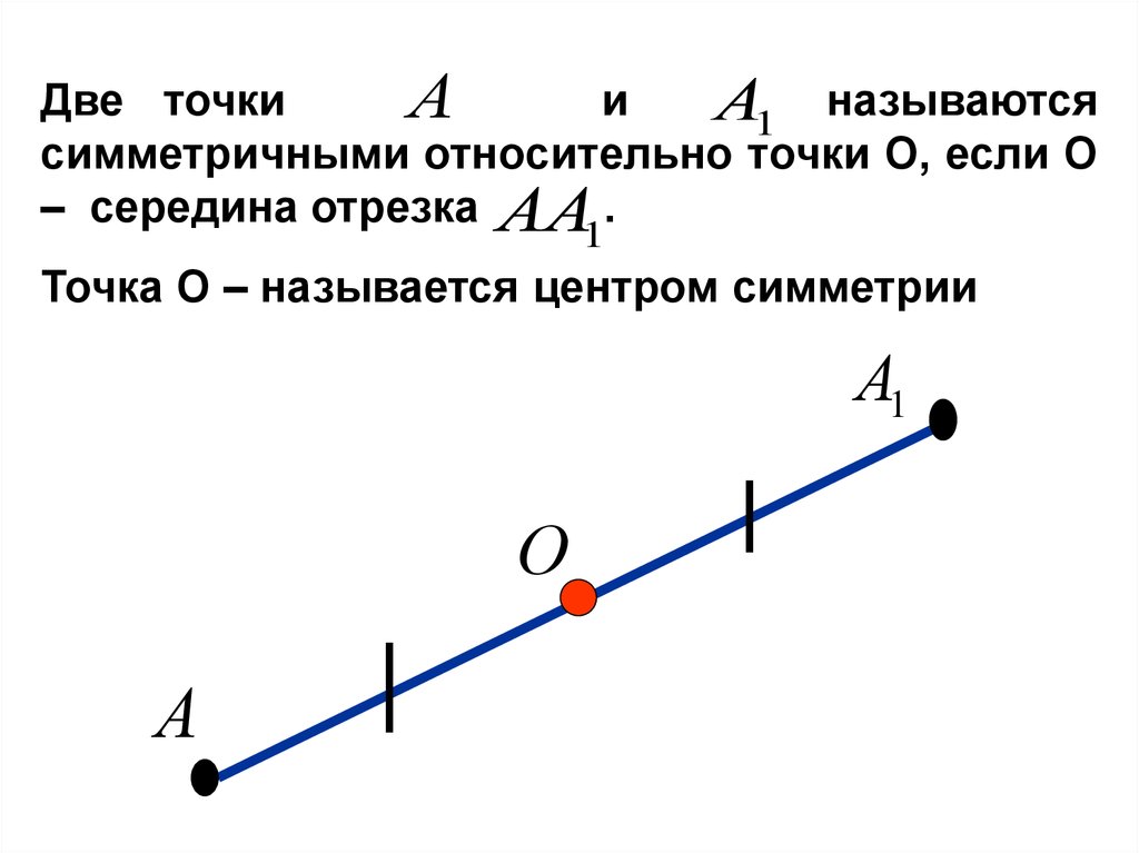 Точка и отрезок являются. Симметричные точки. Симметрия точки относительно точки. Точки называются симметричными относительно прямой. Симметричные точки относительно прямой.