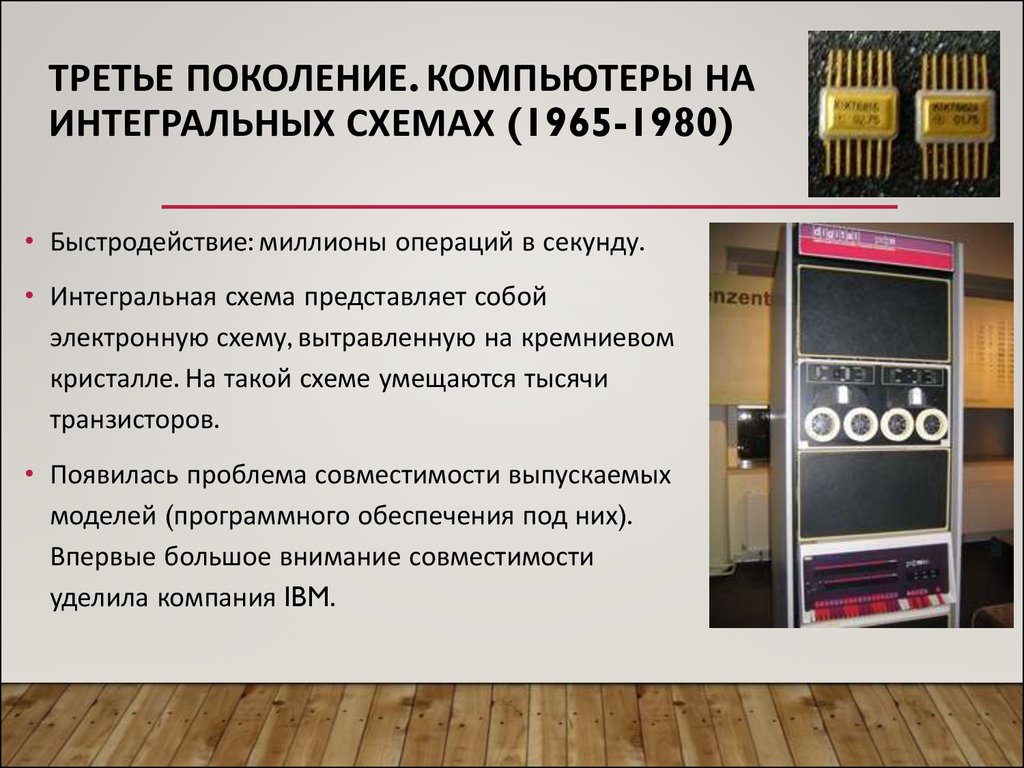Третье поколение. Компьютеры на интегральных схемах (1965-1980)
