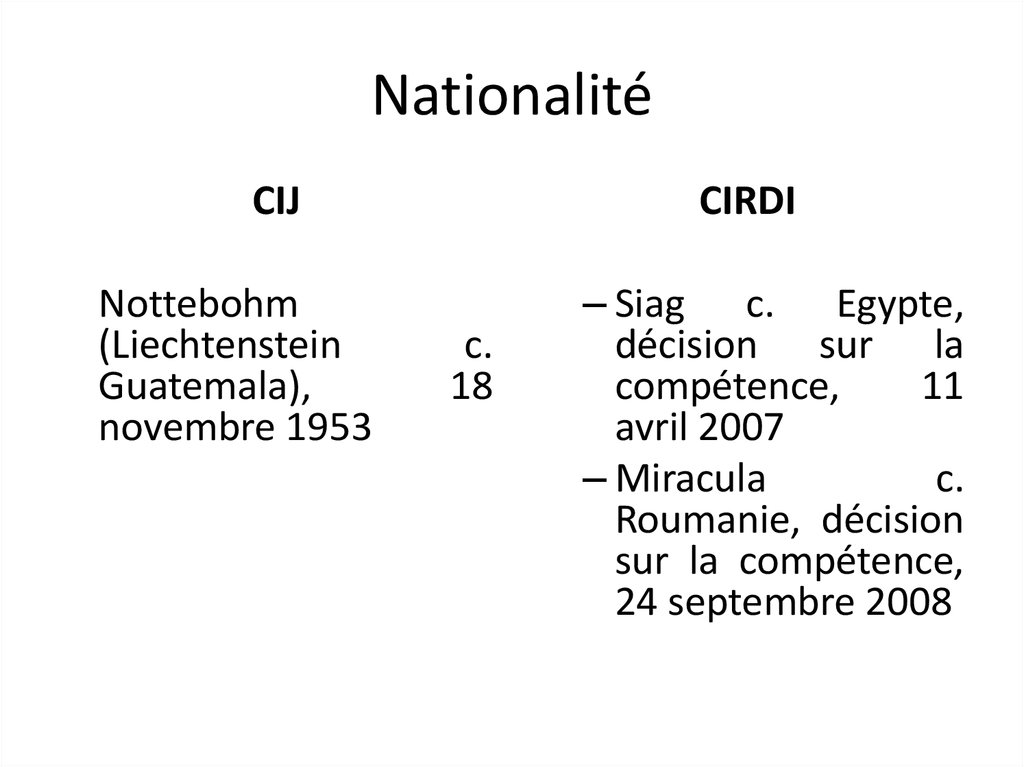 Nationalité