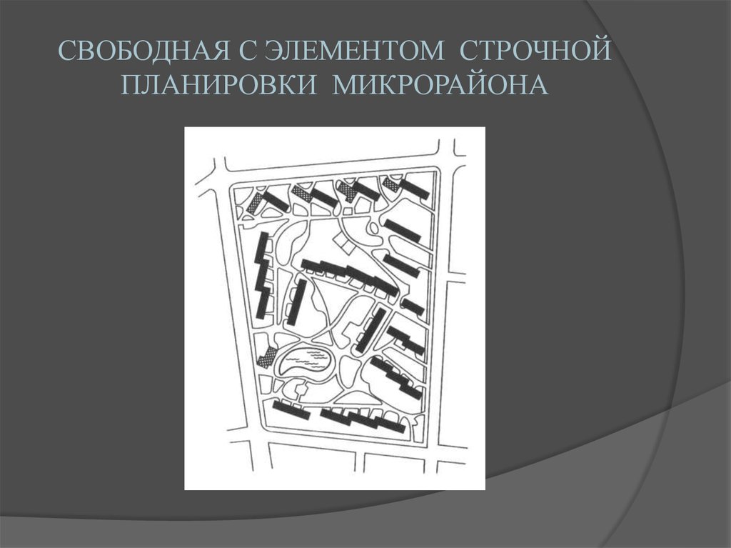 Свободные элементы. Строчная застройка микрорайона. Свободный Тип застройки. Свободная застройка микрорайона. Свободная планировка микрорайона.