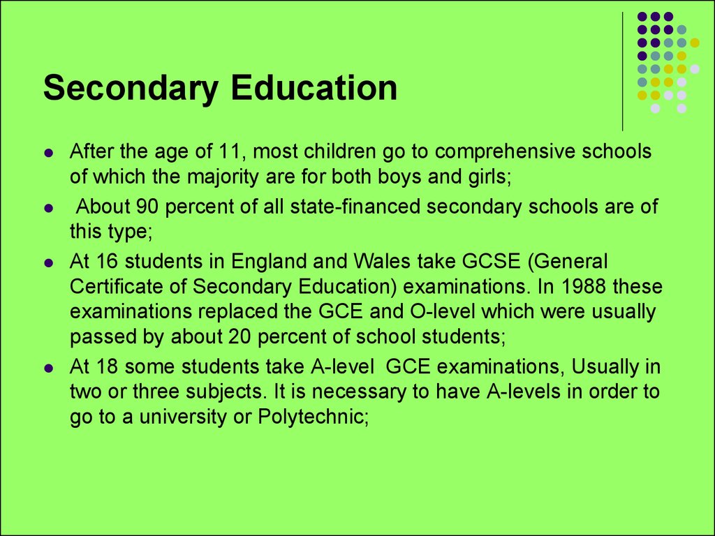 Primary and secondary education