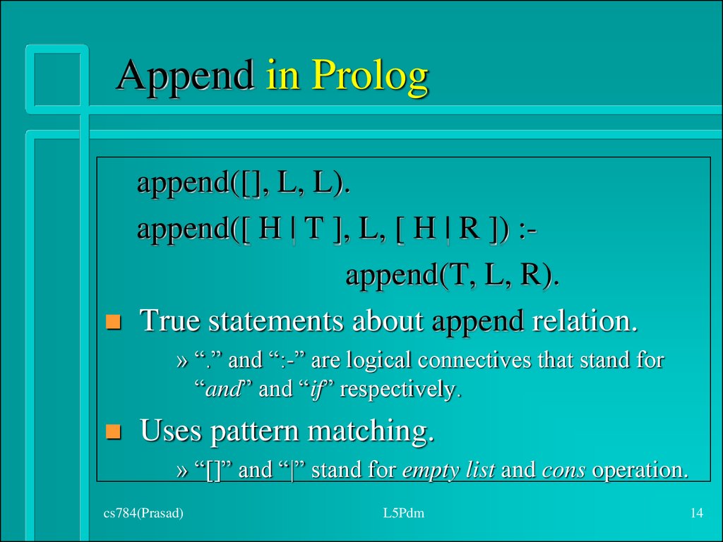Append in Prolog