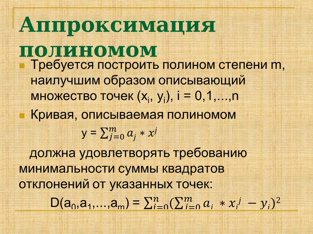 Аппроксимация полиномом 3 степени.