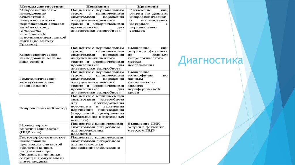 Схема лечения энтеробиоза у взрослых