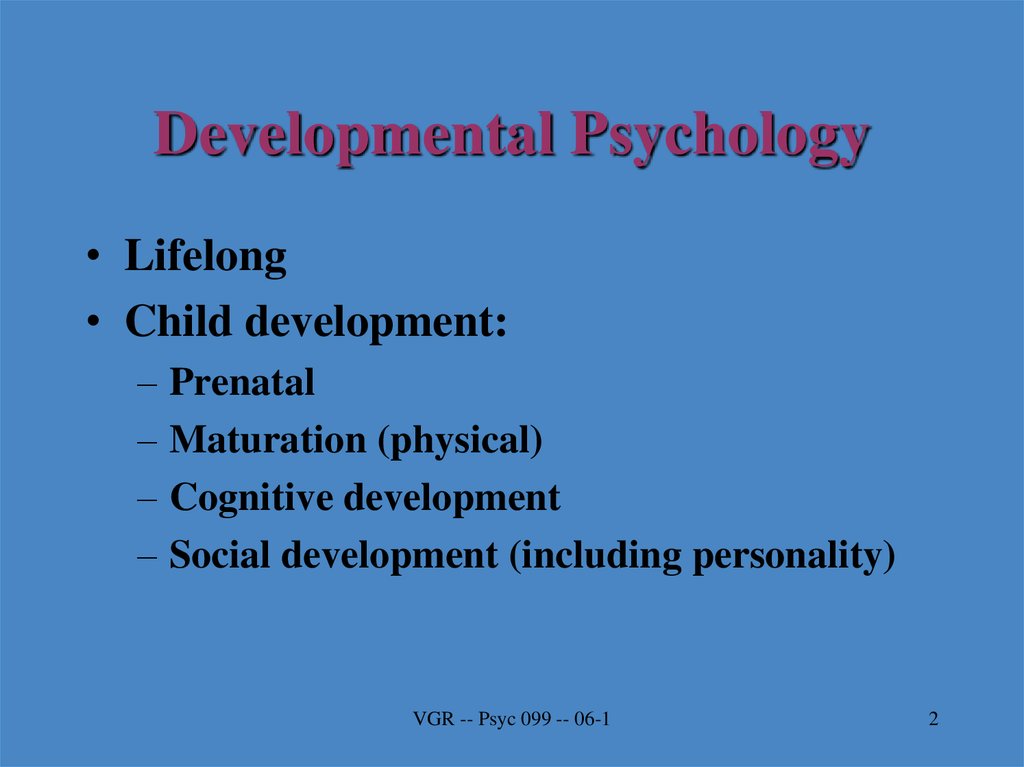 Developmental psychology