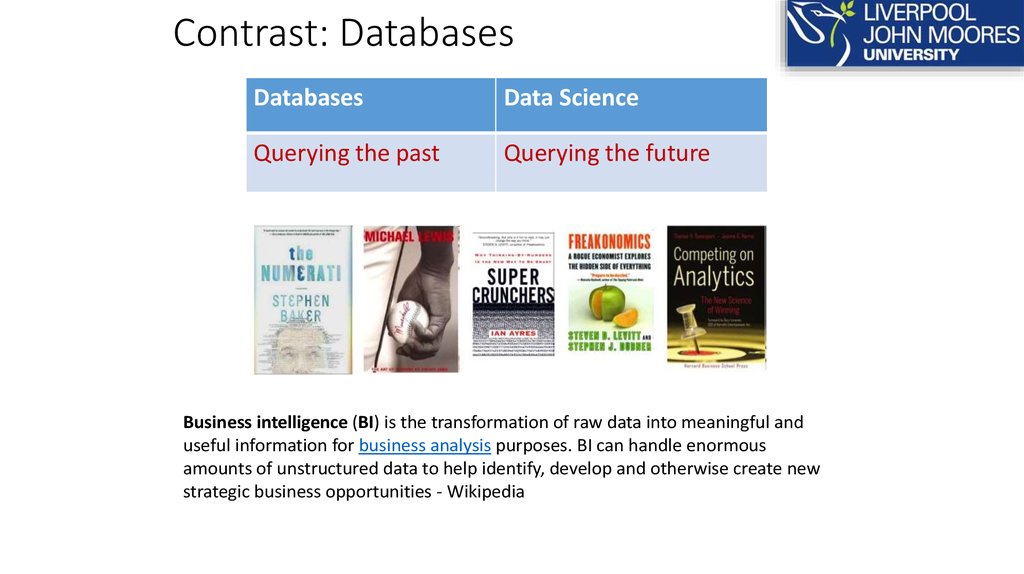 Contrast: Databases