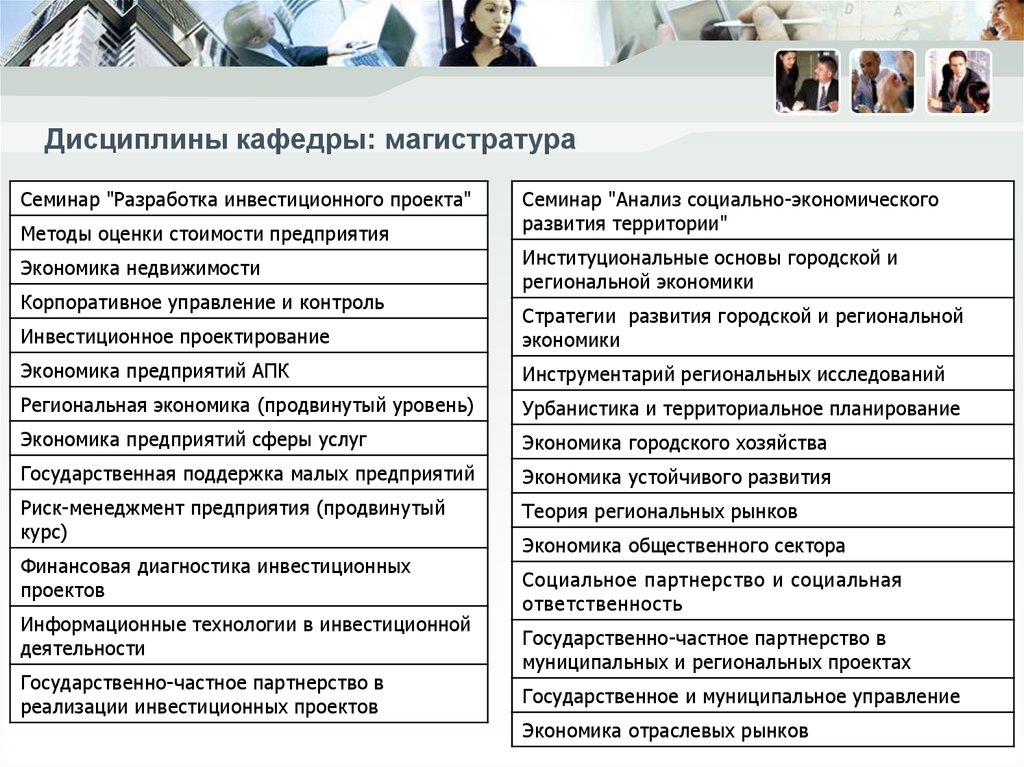 Магистратура менеджер проектов