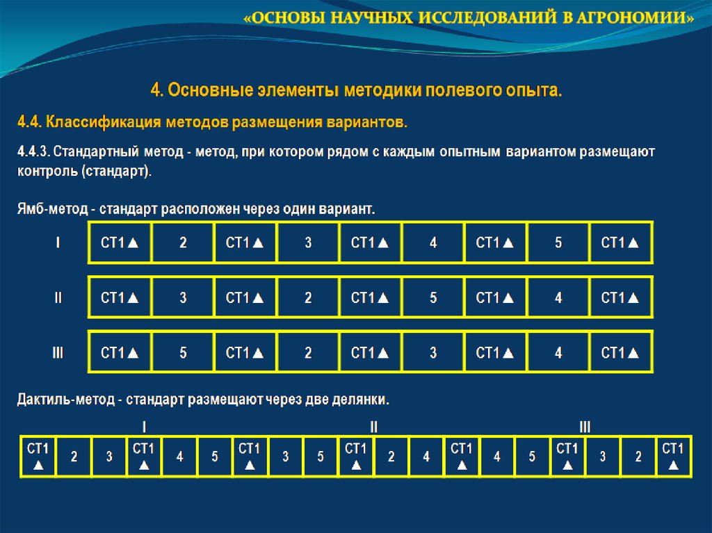 Часть площади опытного участка включающего делянки с полным набором вариантов схемы опыта