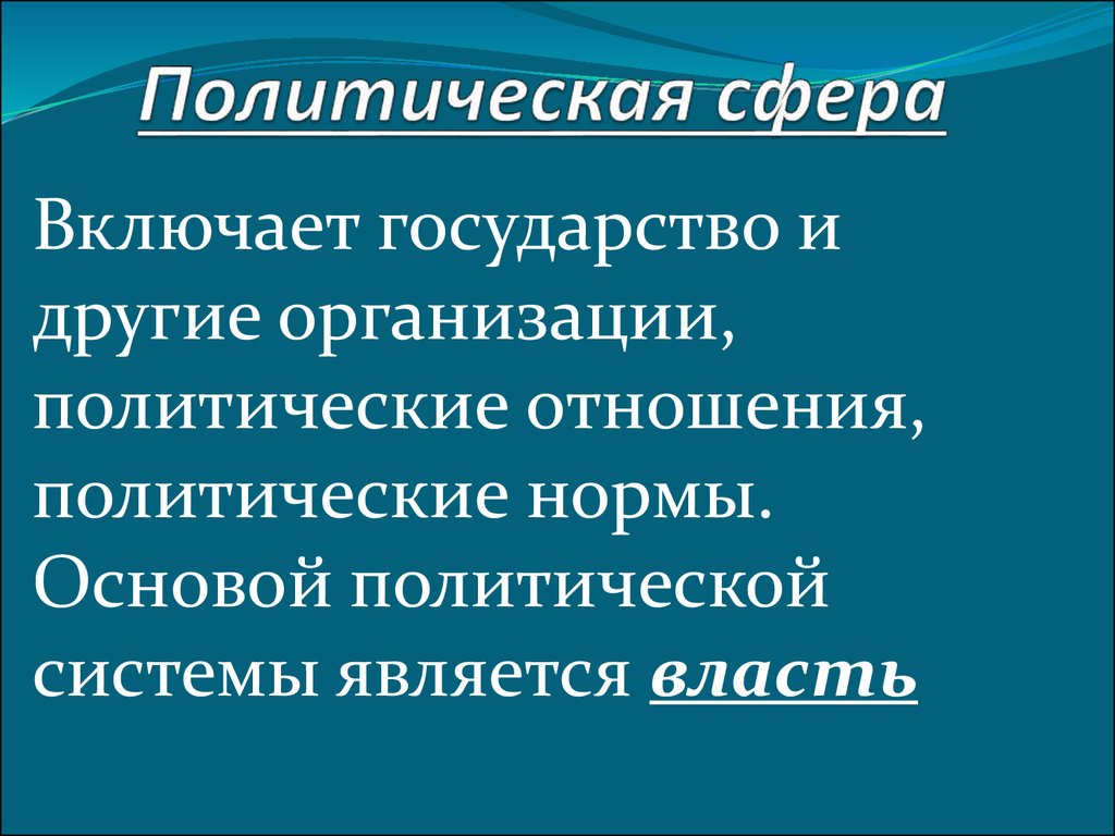 Политическая сфера общества понятия