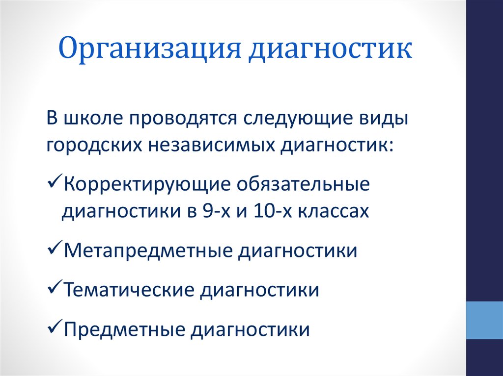 Организация диагностической работы