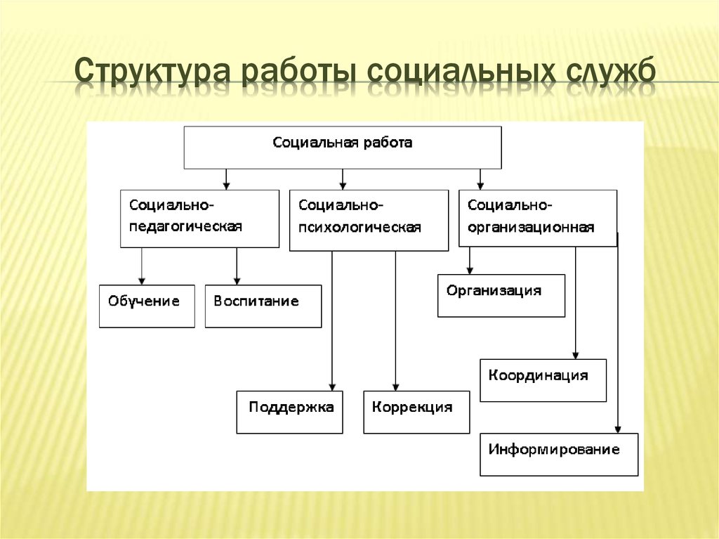 Виды социальной работы. Структура социальной работы схема. Структура социального обслуживания схема. Структура работы социальных служб. Структура социальной службы организации.