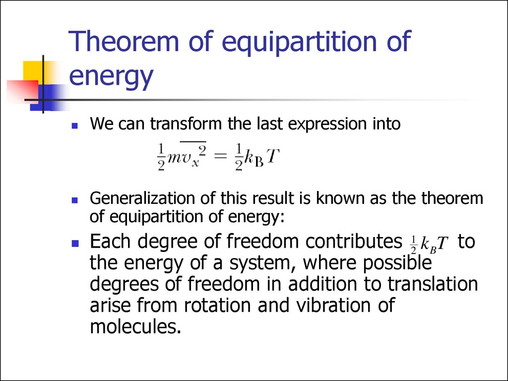 Theorem of equipartition of energy