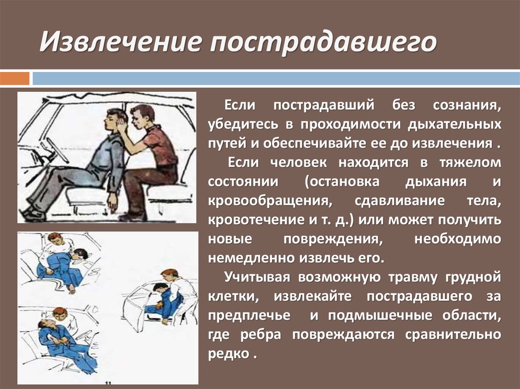 Как расположить пострадавшего. Извлечение пострадавшего из автомобиля. Способы извлечения пострадавшего. Извлечение пострадавшего из автомобиля, оценка его состояния.. Алгоритм извлечения пострадавшего из автомобиля.