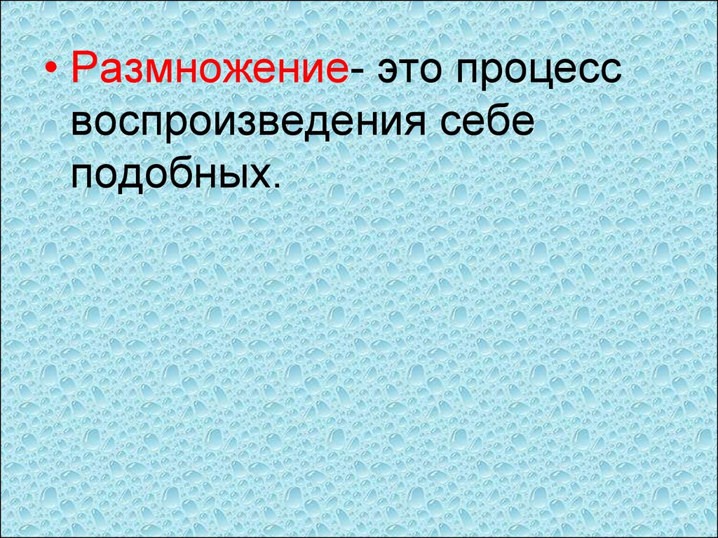 Что такое размножение