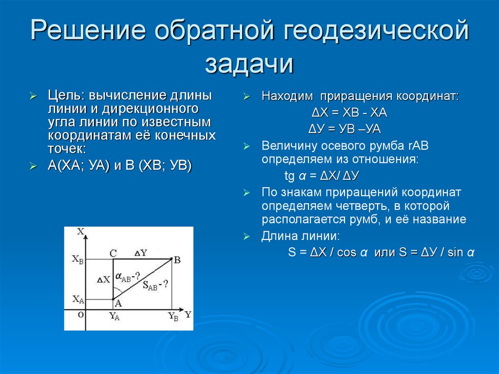 Прямая и обратная геодезическая