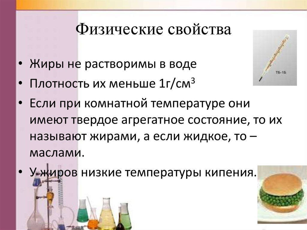 Жиры свойства кратко