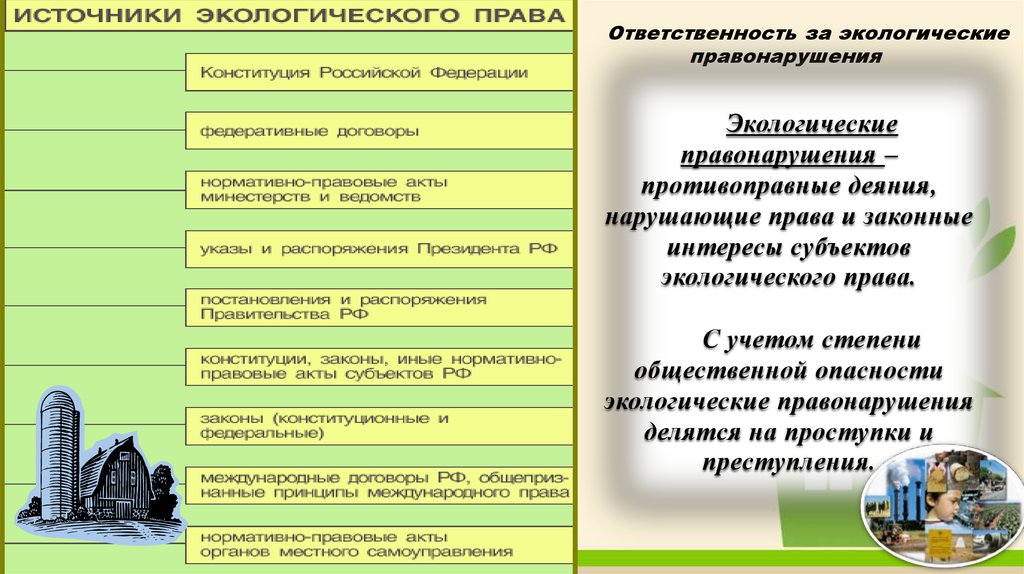 Экологическое право урок. Источники экологического правонарушения.