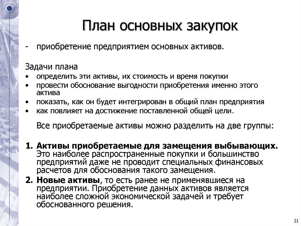 План основной части. План покупок. План приобретения покупки. План покупок предприятия. План приобретения предприятия.