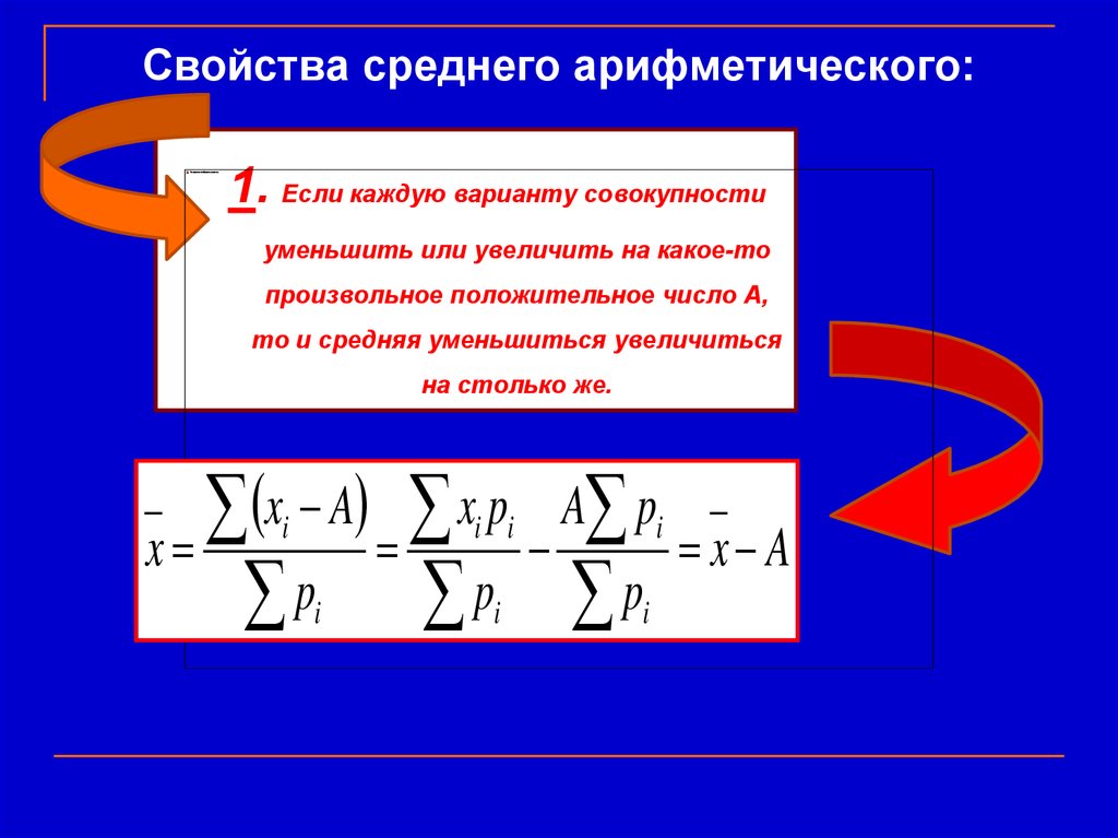 Свойства средних