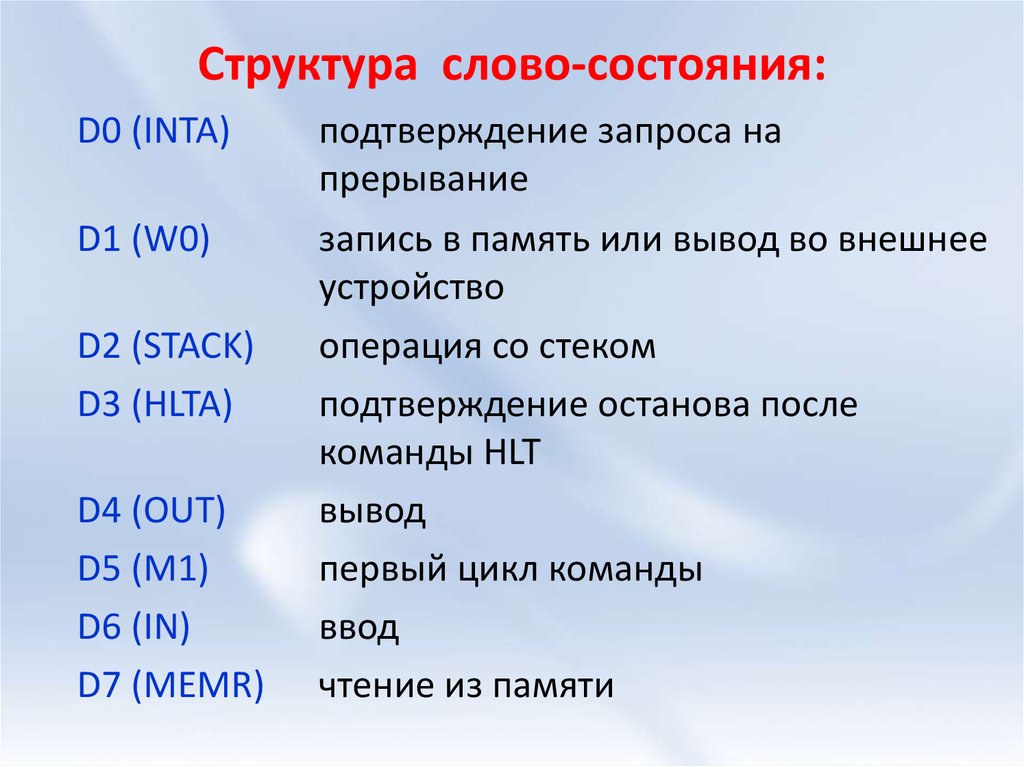 Состояние текст