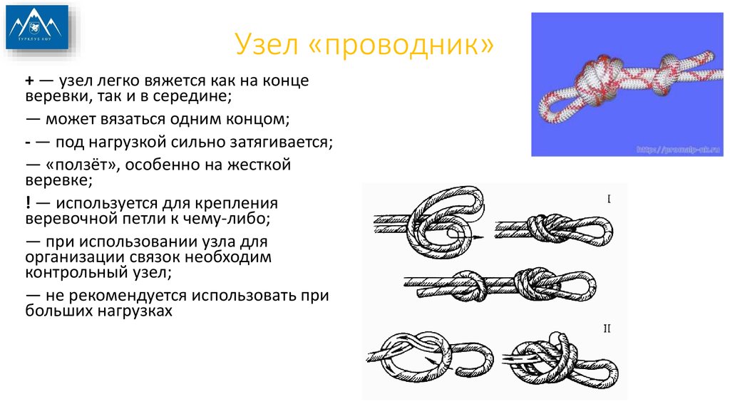 Узел проводник. Проводник одним концом узел схема. Узел проводник схема вязания. Вязание узлов проводник. Проводник с контрольным узлом.