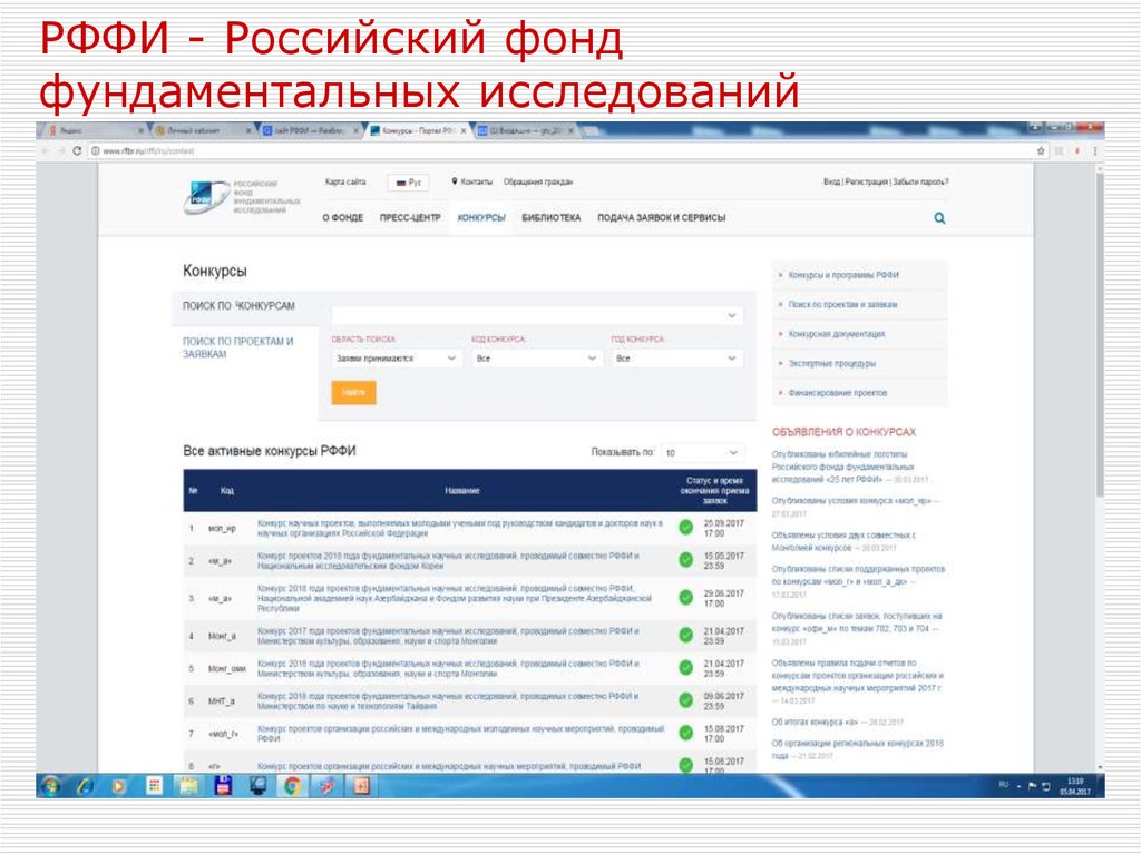 РФФИ - Российский фонд фундаментальных исследований