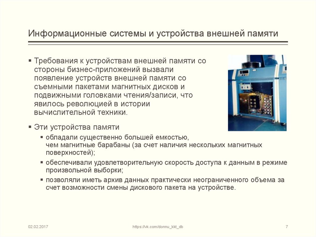 Какие новые устройства появились за последний год. Назначение технологии баз. Требования памяти фс19.