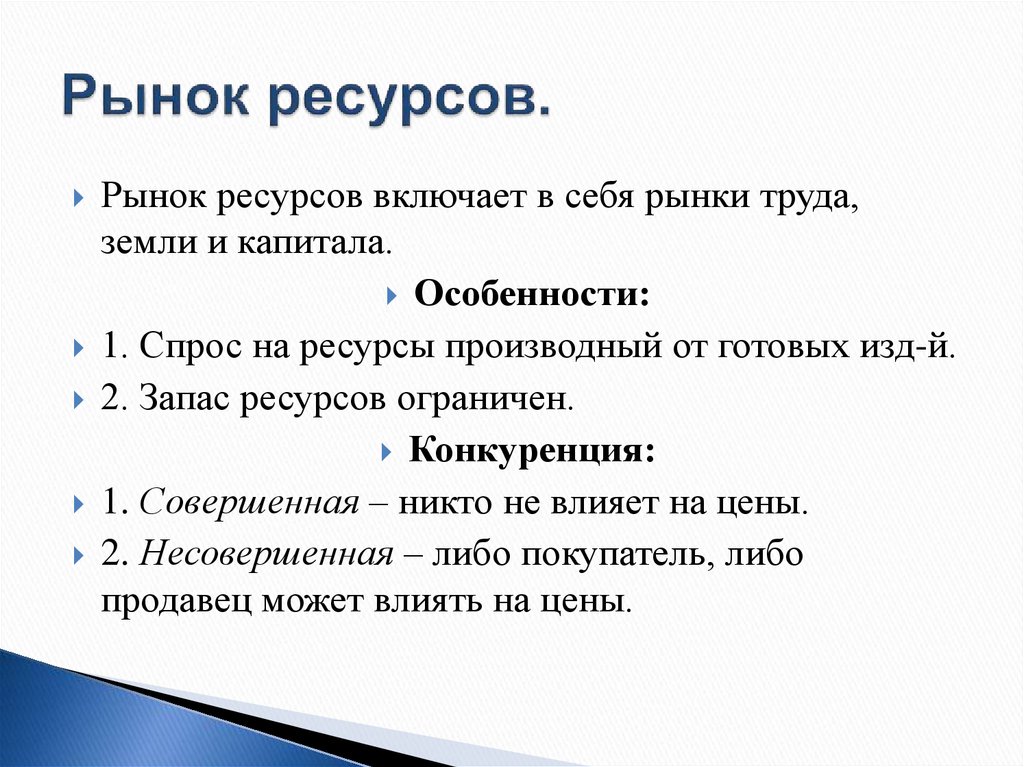 Рынок ресурсов