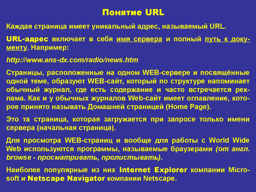 Понятие URL