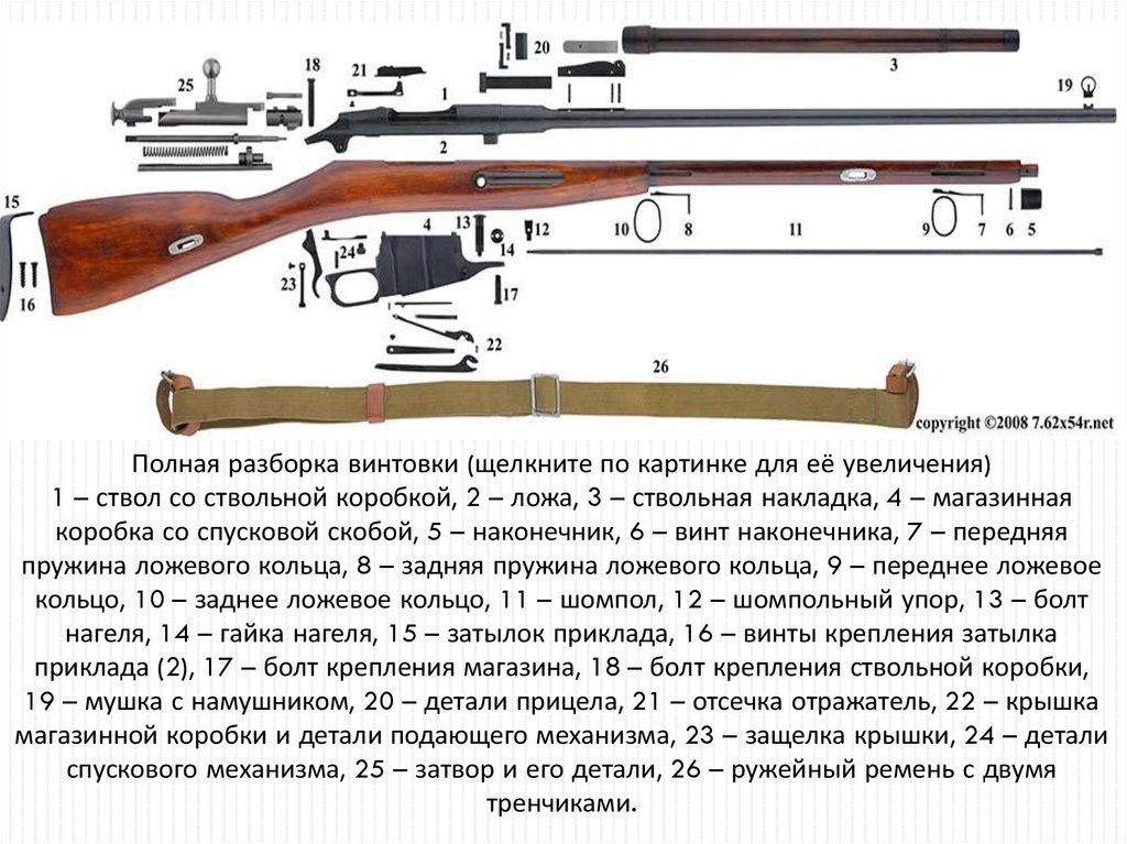 Устройство винтовки мосина подробная схема и описание