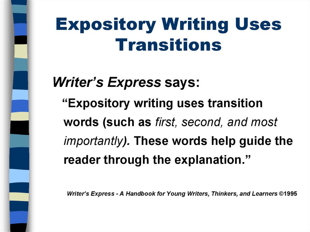 transitions for an expository essay