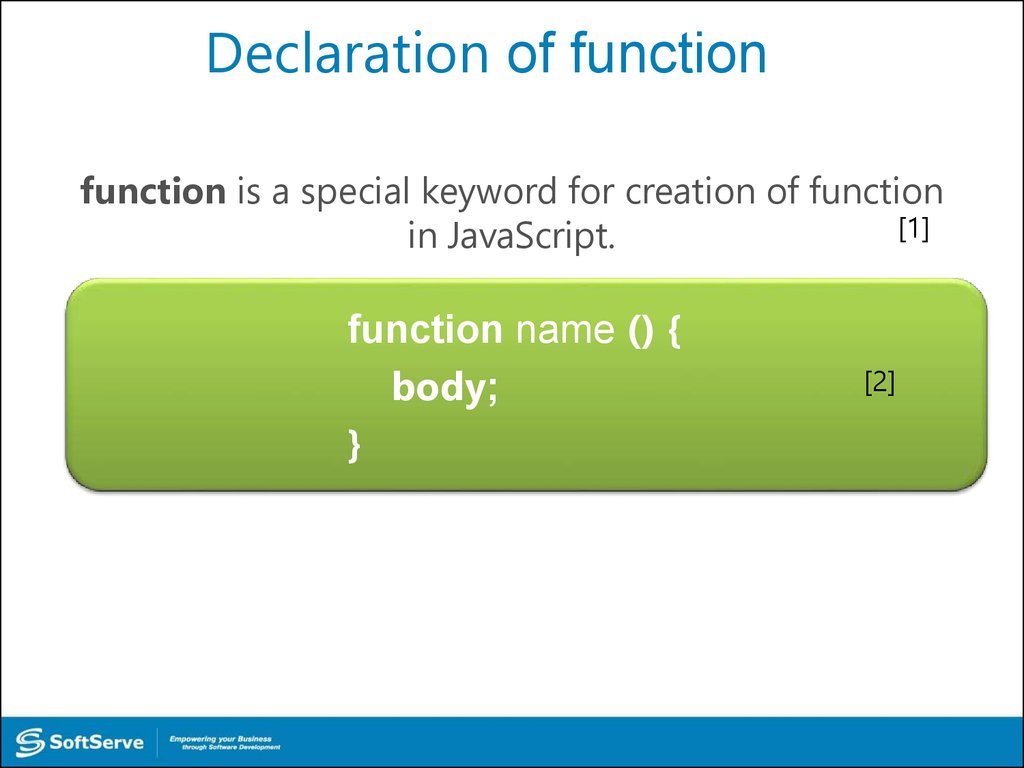 Declaration of function