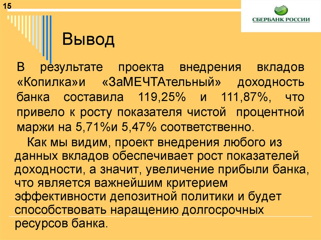 Депозитная политика газпромбанка презентация