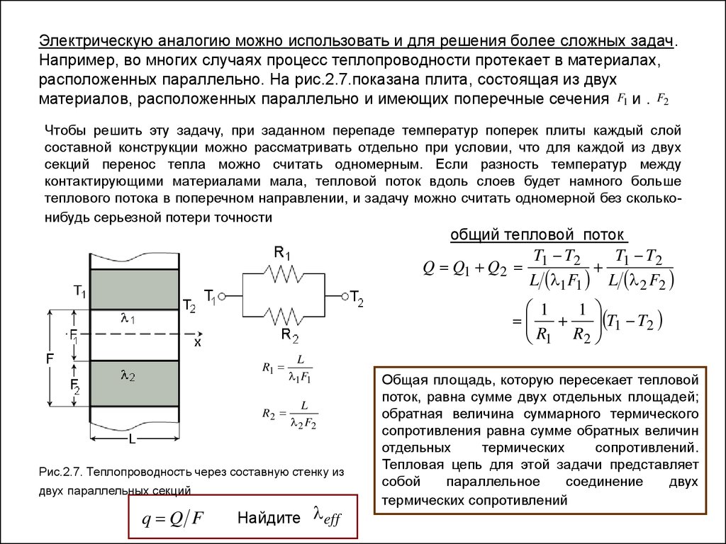 Теплота цепи. Задача переноса тепла. Аналогия электрических и тепловых процессов. Механизмы переноса теплоты. Аналогия электрической цепи.