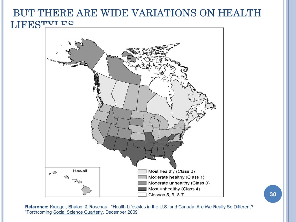 But there are wide variations on Health Lifestyles