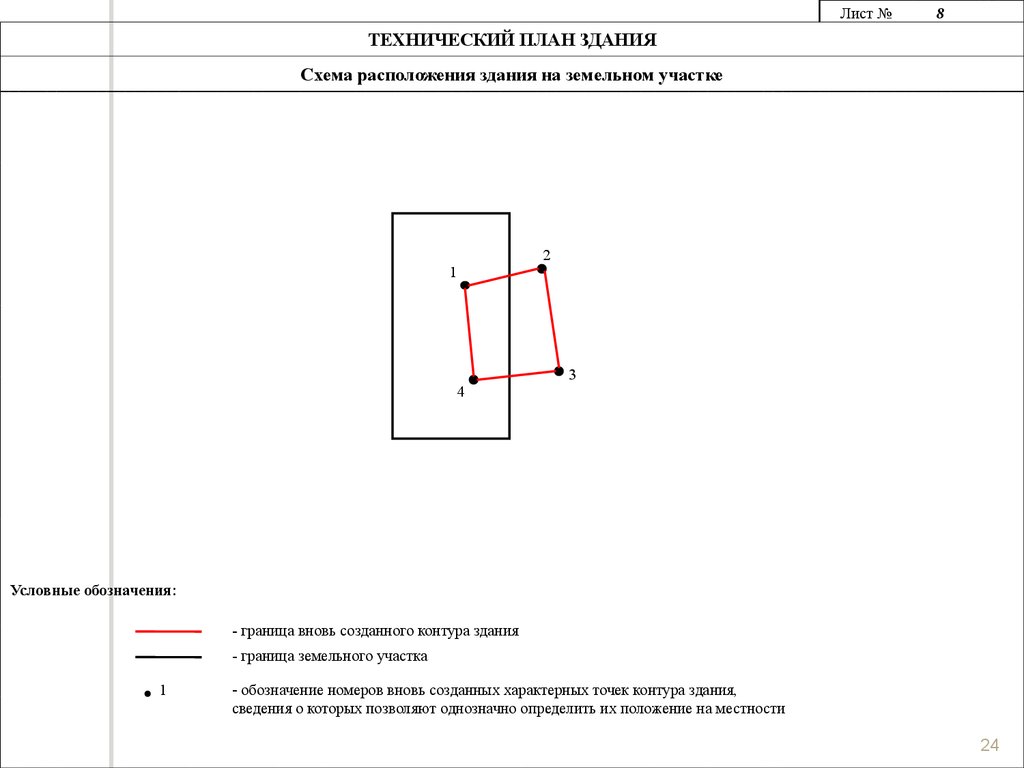 Чертеж контура здания в техническом плане