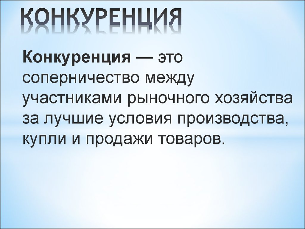 Конкуренция. Виды конкуренции - презентация онлайн