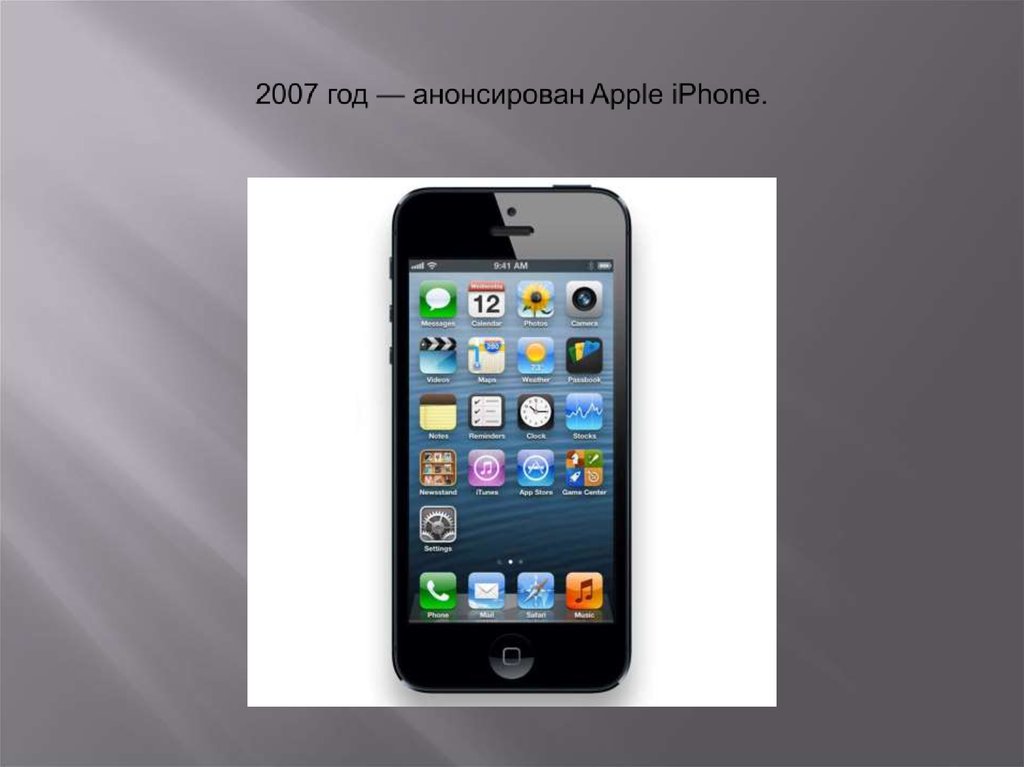 2007 год — анонсирован Apple iPhone.