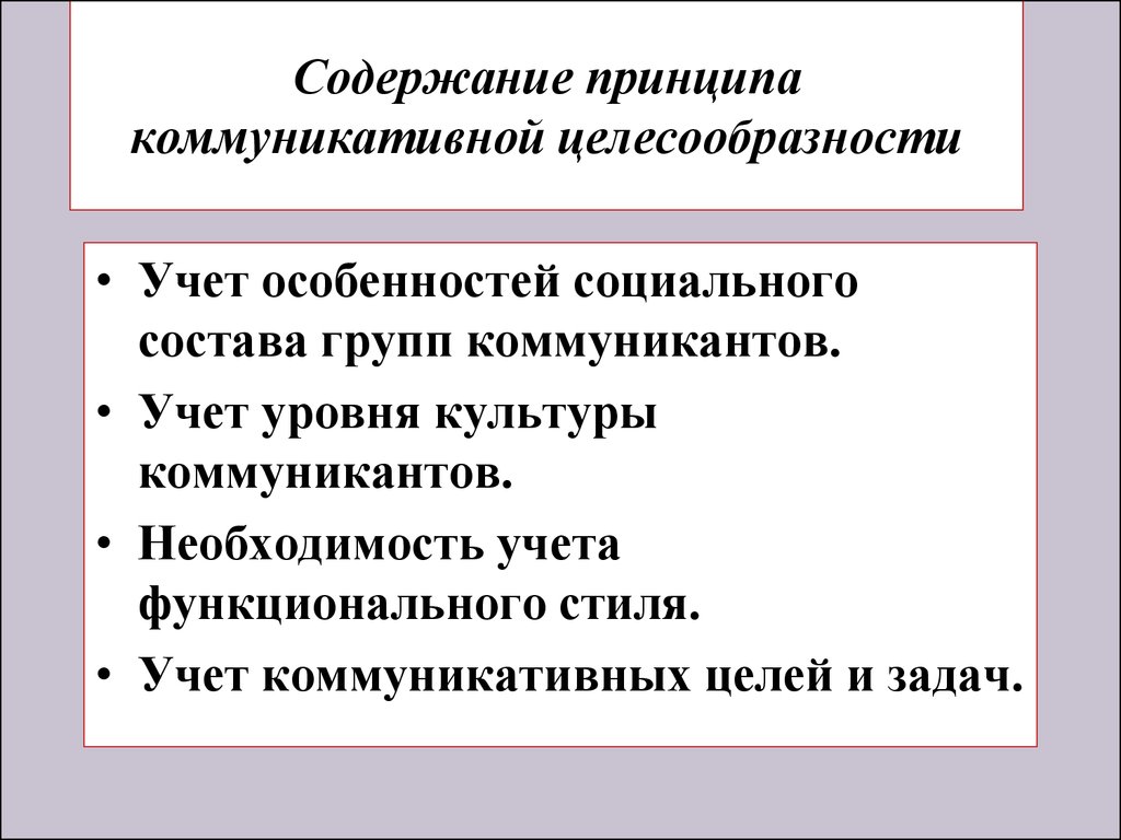 Коммуникативная содержание. Принцип коммуникативной целесообразности. Коммуникативная целесообразность речи. Коммуникативная целесообразность нормы.