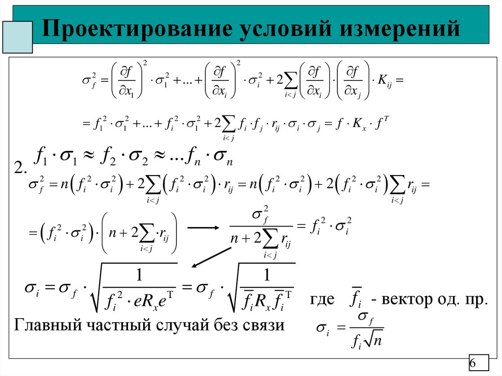 Условия проектирования