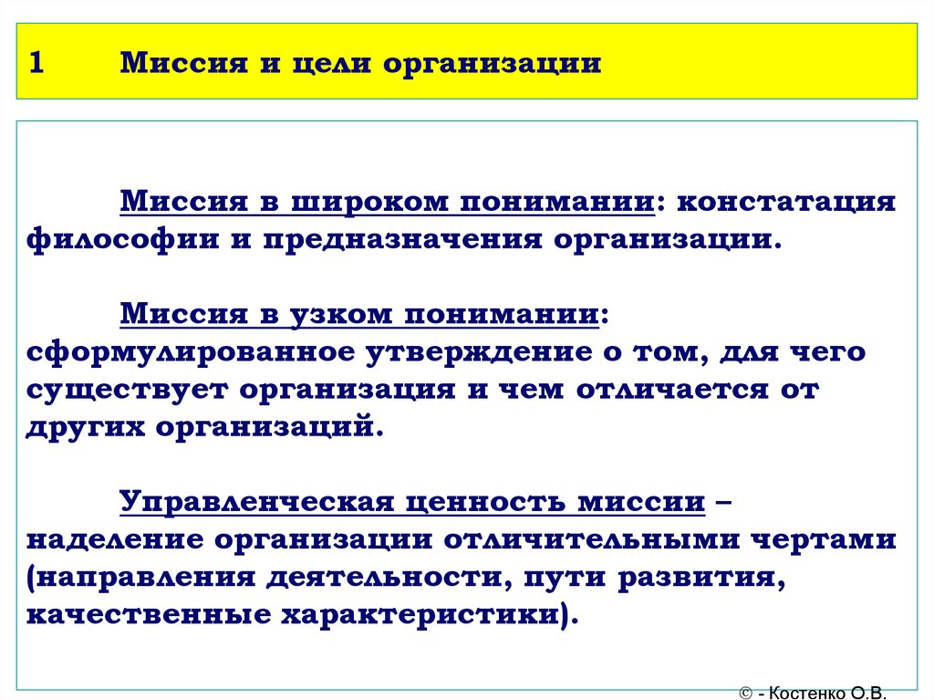 Цель организации предприятия