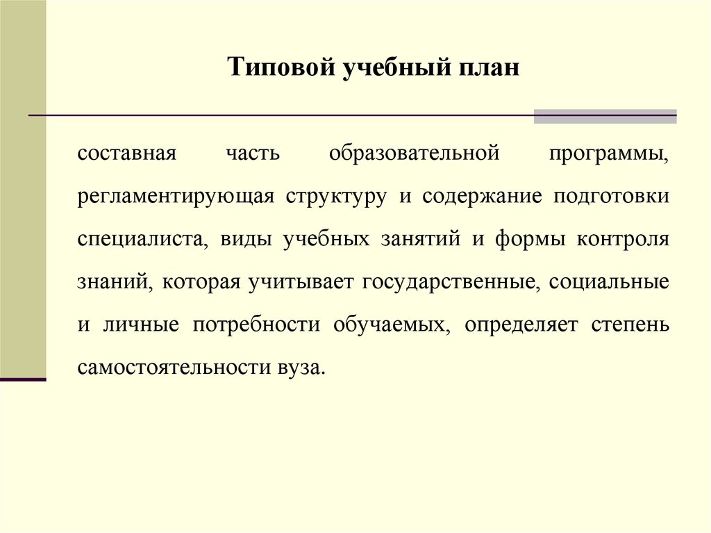 Типовой учебный план это рб