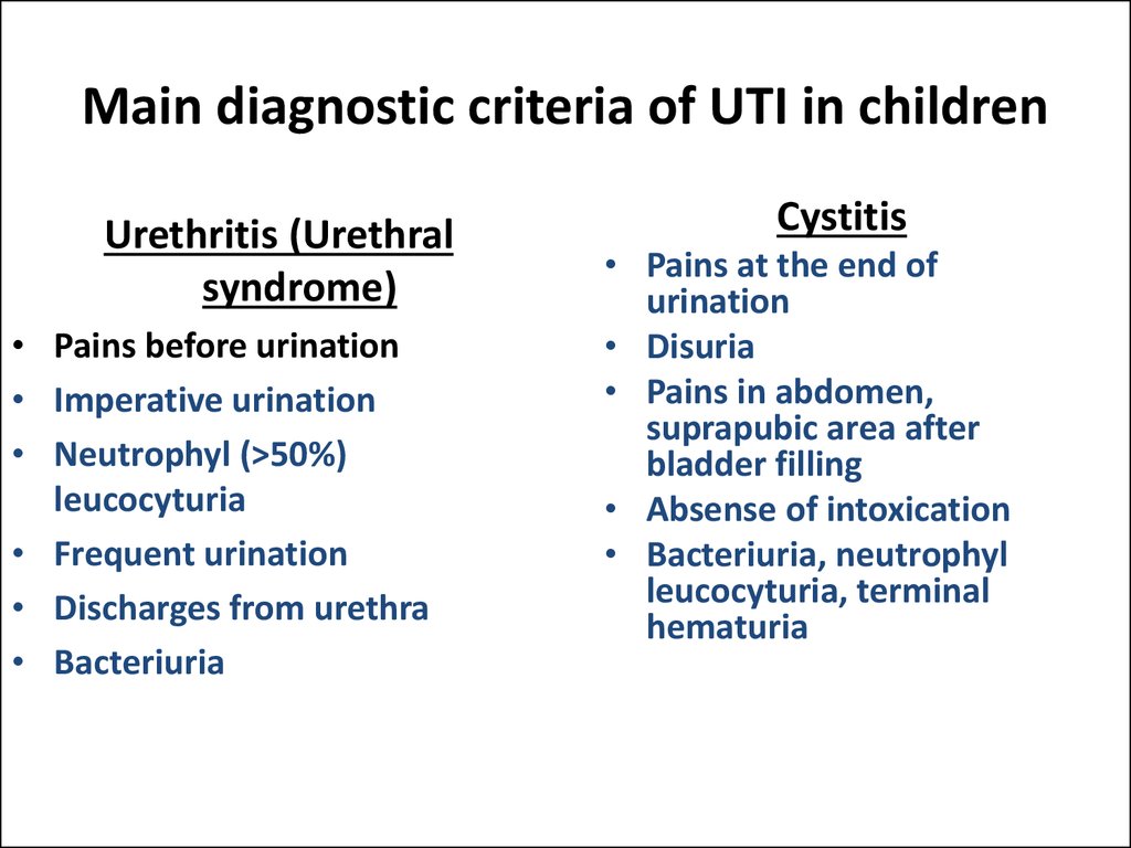 Diagnostic main. Urinary tract infection in children. Urinary tract infection Criteria 2021.
