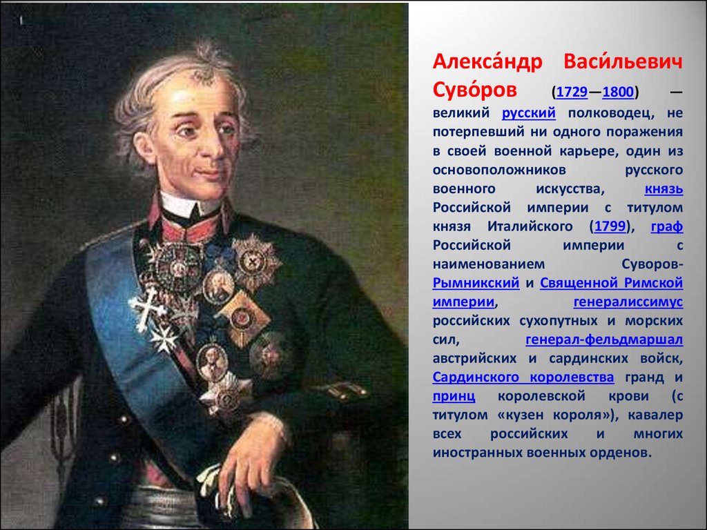 Суворов Александр Васильевич - презентация онлайн