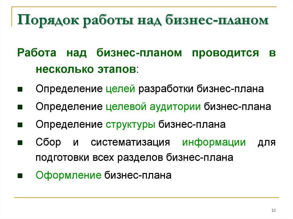 Состав структура и объем бизнес плана определяются