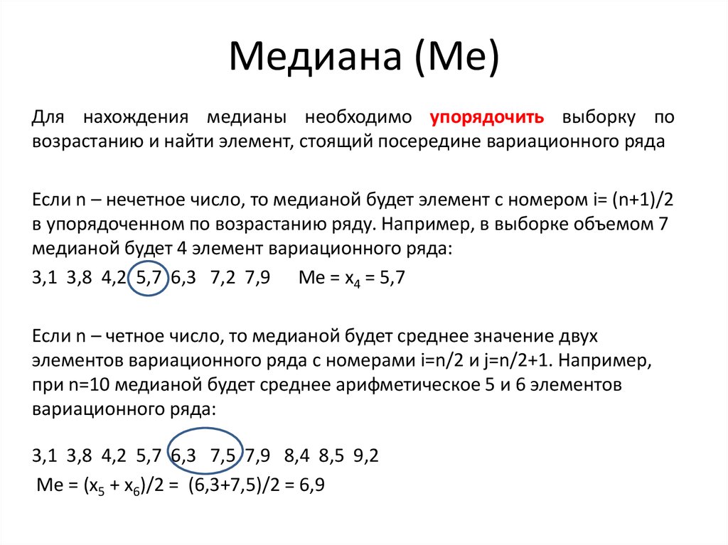 Медиана схема приема