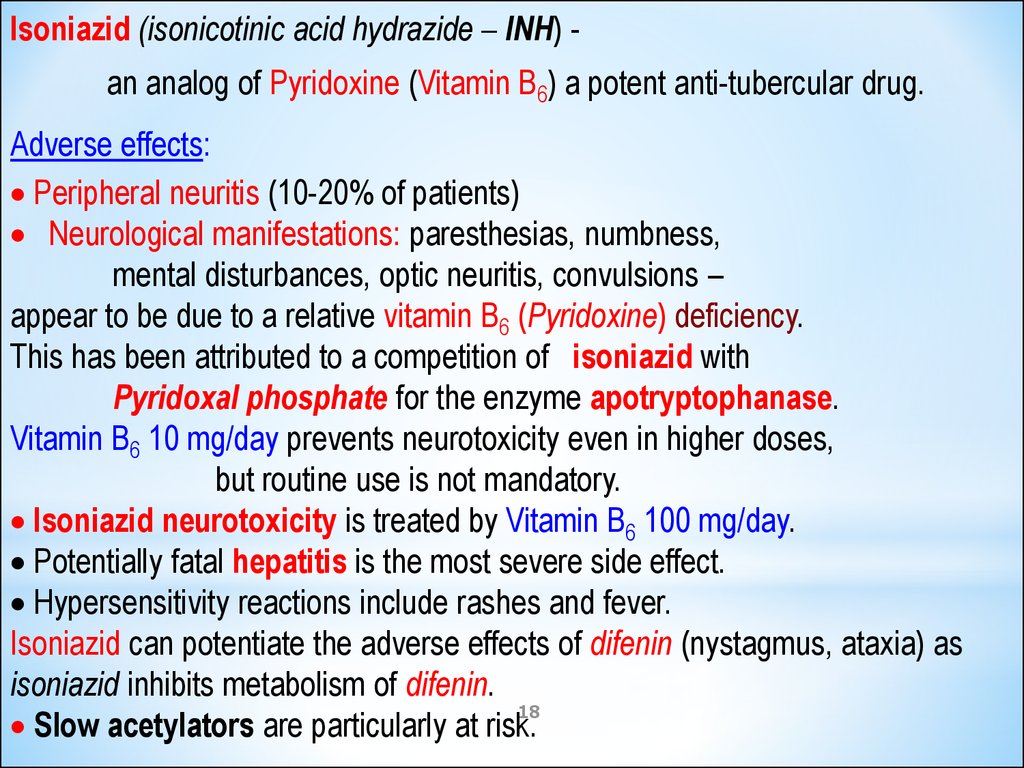 Side effects isoniazid Isoniazid Oral