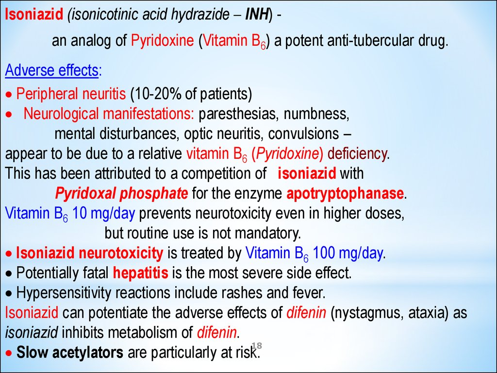 Isoniazid side effects