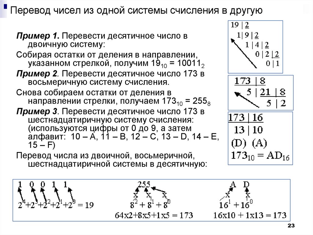 Презентация перевод чисел и двоичная арифметика 8 класс