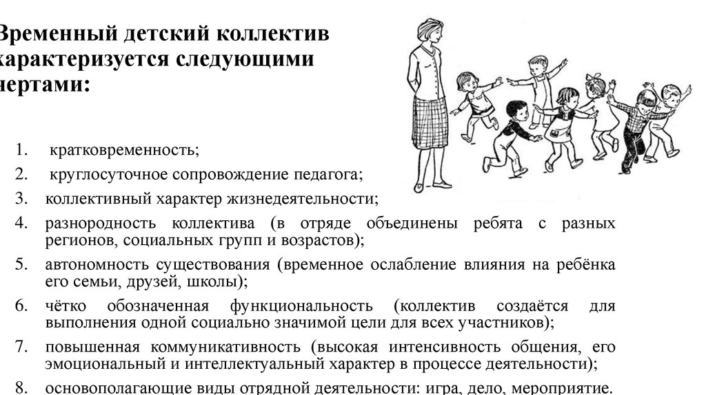 Схема характеристики отряда как временного детского коллектива